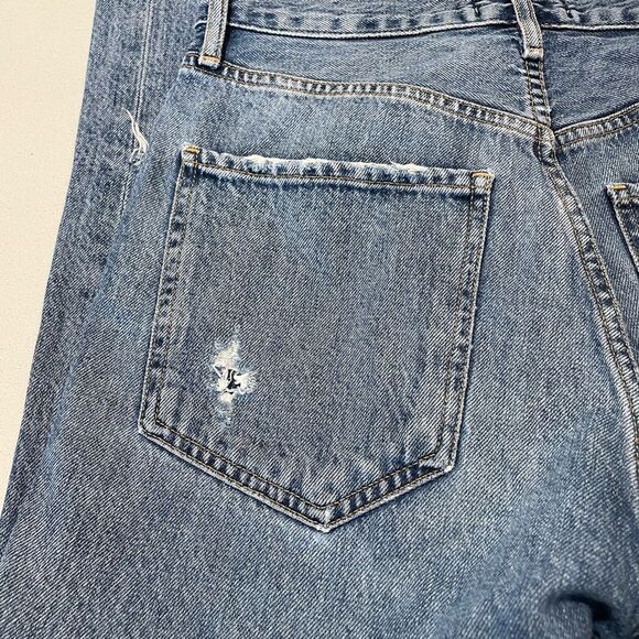 AGOLDE Riley Light Wash Distressed Straight Leg Jeans size 25. - Picture 3 of 12
